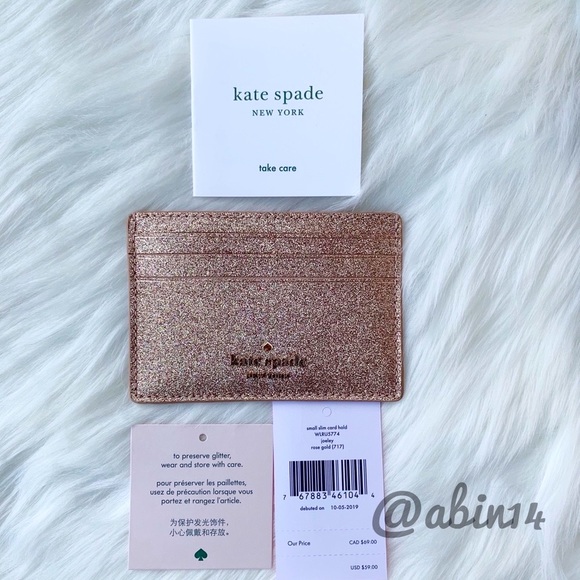 NWT Kate Spade Glitter Card Case with Gift Box - Picture 4 of 8